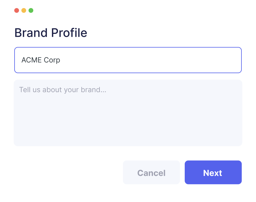 Brand tracking profile